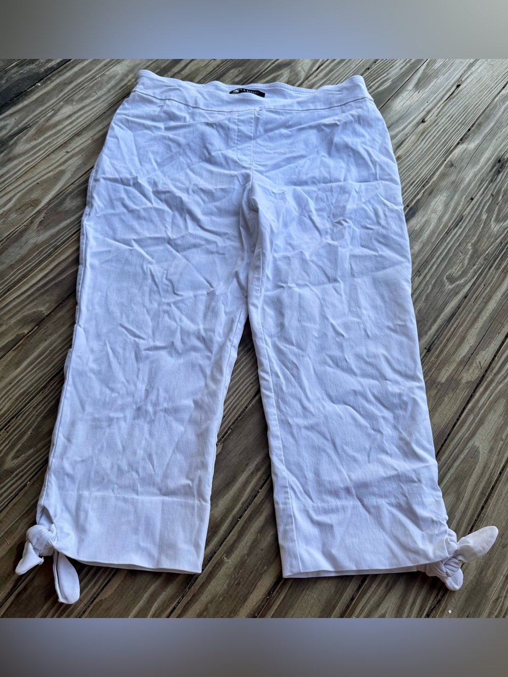 Zac & Rachel Women’s White Tie-Hem Capris (14)